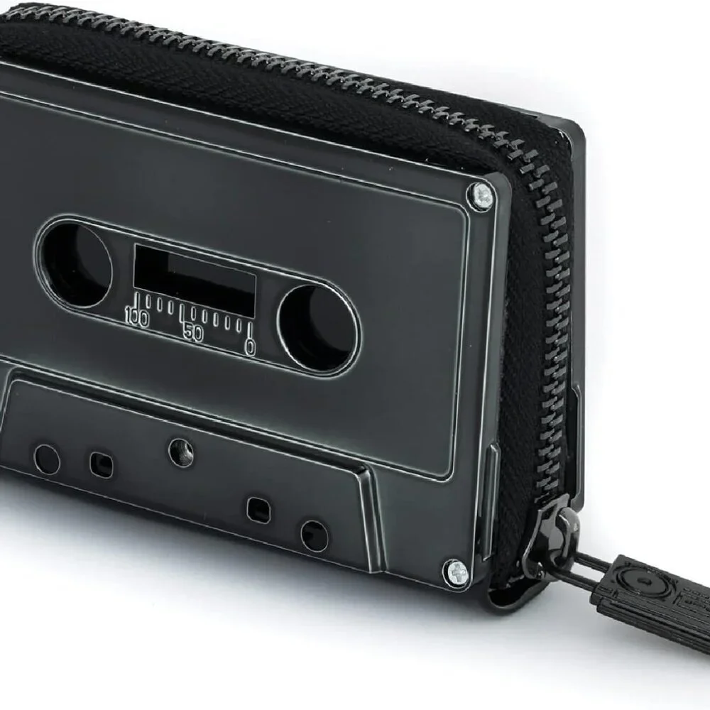 Retro Cassette Wallet for Women Compact Vegan Leather Nostalgic Gift